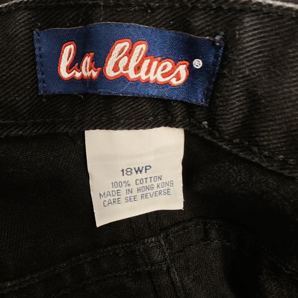 LA Blues‎ Vintage Baggy Black Washed Denim Jeans 18WP 100% Cotton Plus Wide Leg - Picture 2 of 8